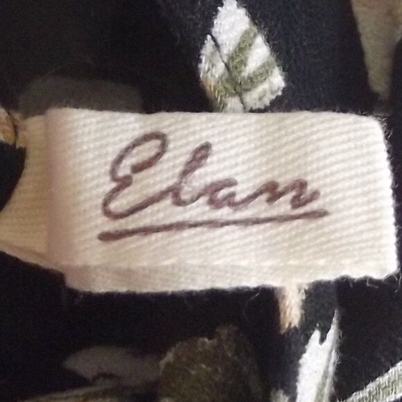 ELAN Mini Dress, S, Black/Off-White Floral, Long sleeves, Choker/Keyhole - Picture 12 of 14